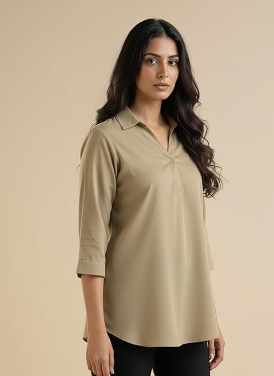 mirhanika women long shirt soft viscose rayon stylish hemline solid casual top western tunic shirt office formal wear mirhanika women long shirt soft viscose rayon stylish hemline solid casual top western tunic shirt office formal wear