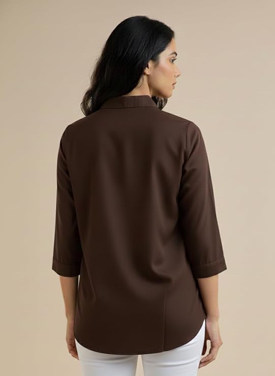 mirhanika women long shirt soft viscose rayon stylish hemline solid casual top western tunic shirt office formal wear mirhanika women long shirt soft viscose rayon stylish hemline solid casual top western tunic shirt office formal wear