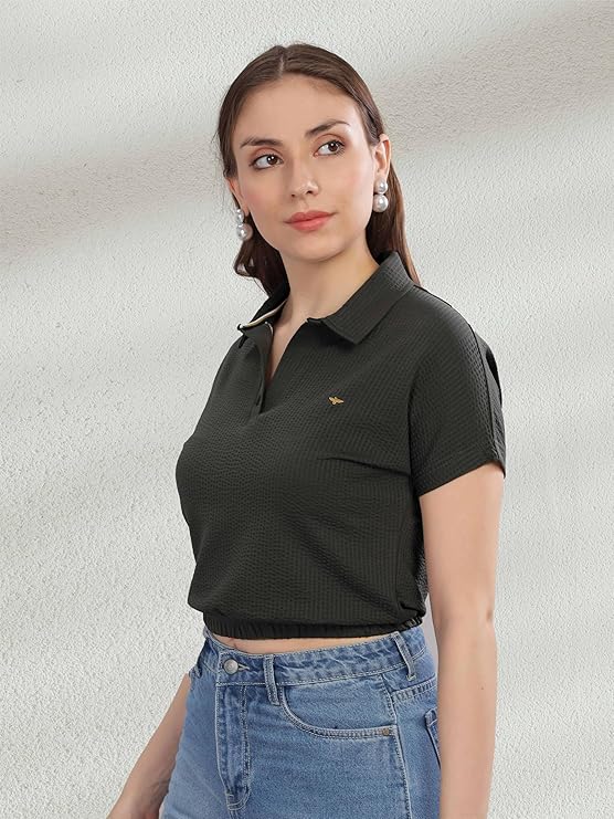 stellers women's mandarin collar crop top | feather touch feel | warm| regular fit| odour resistant| anti static| wrinkle free | quick dry | stretchable | lightweight | sweat proof stellers women's mandarin collar crop top | feather touch feel | warm| regular fit| odour resistant| anti static| wrinkle free | quick dry | stretchable | lightweight | sweat proof