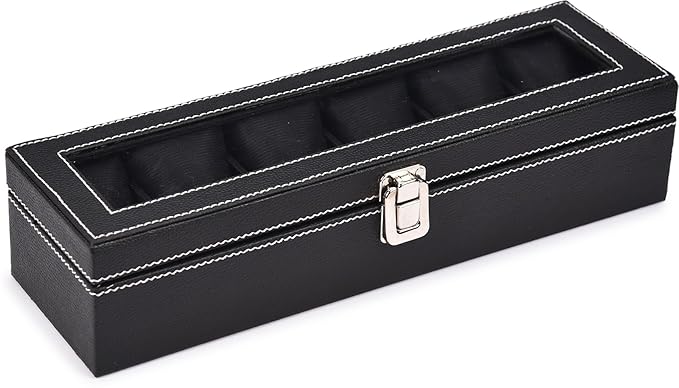 storeshine men's and women's leatherette watch organizer holder case for 6 watches, removable watch pillows, watch box holder, gift for loved ones (black) storeshine men's and women's leatherette watch organizer holder case for 6 watches, removable watch pillows, watch box holder, gift for loved ones (black)