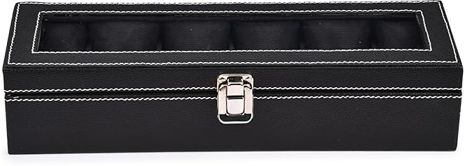 storeshine men's and women's leatherette watch organizer holder case for 6 watches, removable watch pillows, watch box holder, gift for loved ones (black) storeshine men's and women's leatherette watch organizer holder case for 6 watches, removable watch pillows, watch box holder, gift for loved ones (black)