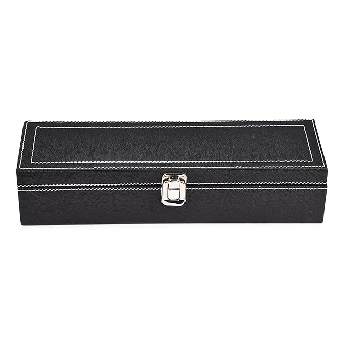 storeshine men's and women's leatherette watch organizer holder case for 6 watches, removable watch pillows, watch box holder, gift for loved ones (black::maroon) storeshine men's and women's leatherette watch organizer holder case for 6 watches, removable watch pillows, watch box holder, gift for loved ones (black::maroon)