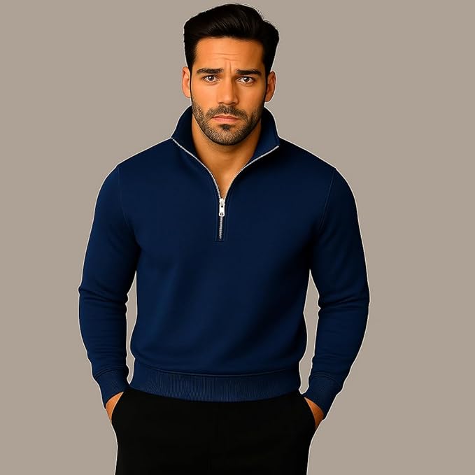 mack jonney men?s fleece half zip high neck sweatshirt | warm & stylish winter wear m4380 mack jonney men?s fleece half zip high neck sweatshirt | warm & stylish winter wear m4380
