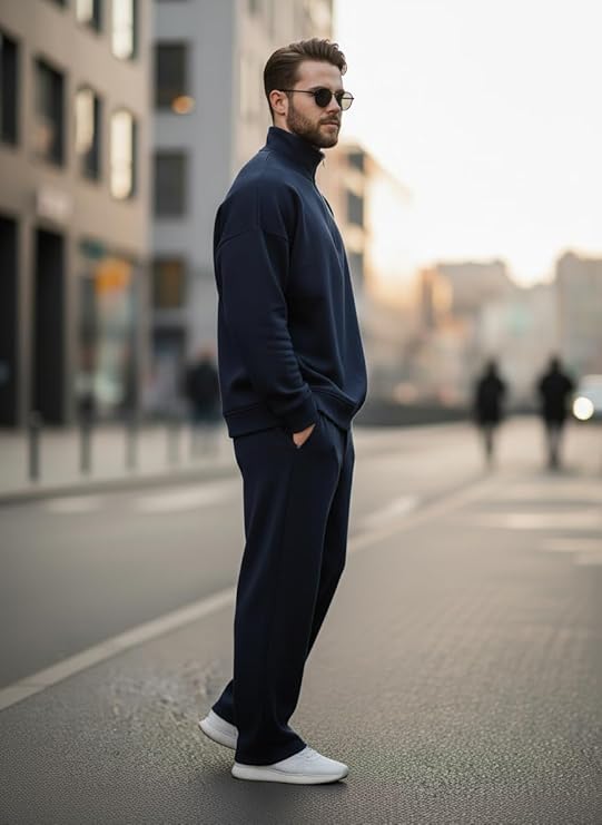 mack jonney solid half zipper track suit for men | co ord set | warm fleece tracksuit set | full sleeve sweatshirt mack jonney solid half zipper track suit for men | co ord set | warm fleece tracksuit set | full sleeve sweatshirt
