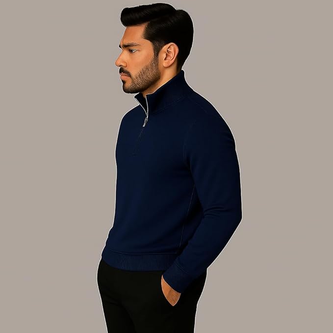mack jonney men?s fleece half zip high neck sweatshirt | warm & stylish winter wear m4380 mack jonney men?s fleece half zip high neck sweatshirt | warm & stylish winter wear m4380