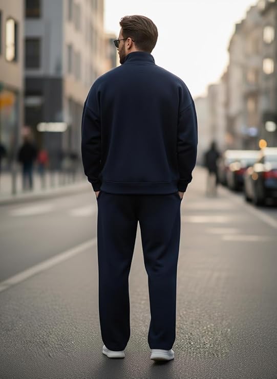 mack jonney solid half zipper track suit for men | co ord set | warm fleece tracksuit set | full sleeve sweatshirt mack jonney solid half zipper track suit for men | co ord set | warm fleece tracksuit set | full sleeve sweatshirt