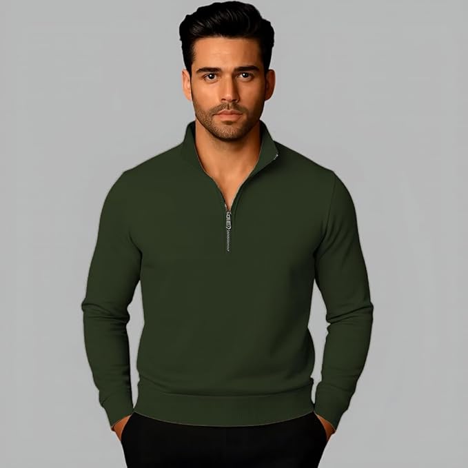 mack jonney men?s fleece half zip high neck sweatshirt | warm & stylish winter wear m4380 mack jonney men?s fleece half zip high neck sweatshirt | warm & stylish winter wear m4380