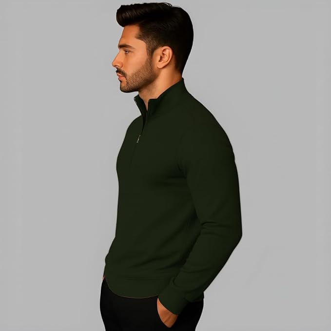 mack jonney men?s fleece half zip high neck sweatshirt | warm & stylish winter wear m4380 mack jonney men?s fleece half zip high neck sweatshirt | warm & stylish winter wear m4380