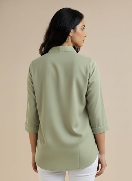 mirhanika women long shirt soft viscose rayon stylish hemline solid casual top western tunic shirt office formal wear mirhanika women long shirt soft viscose rayon stylish hemline solid casual top western tunic shirt office formal wear