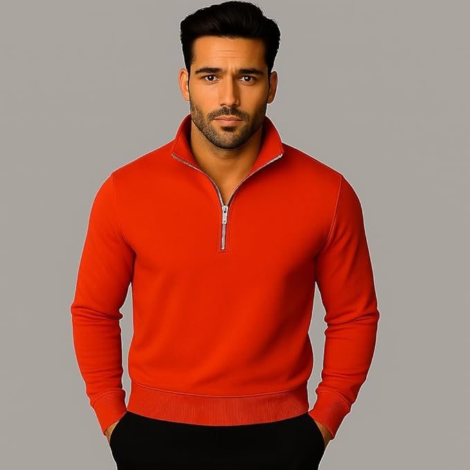 mack jonney men?s fleece half zip high neck sweatshirt | warm & stylish winter wear m4380 mack jonney men?s fleece half zip high neck sweatshirt | warm & stylish winter wear m4380
