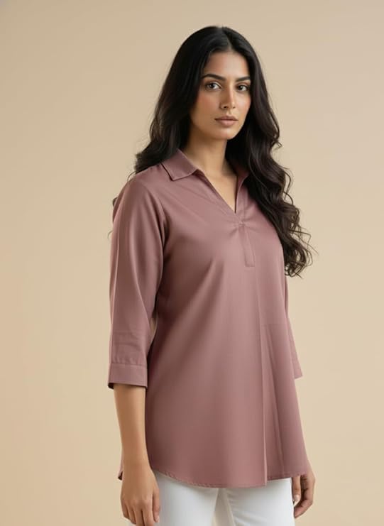 mirhanika women long shirt soft viscose rayon stylish hemline solid casual top western tunic shirt office formal wear mirhanika women long shirt soft viscose rayon stylish hemline solid casual top western tunic shirt office formal wear