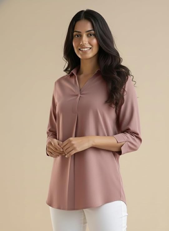 mirhanika women long shirt soft viscose rayon stylish hemline solid casual top western tunic shirt office formal wear mirhanika women long shirt soft viscose rayon stylish hemline solid casual top western tunic shirt office formal wear