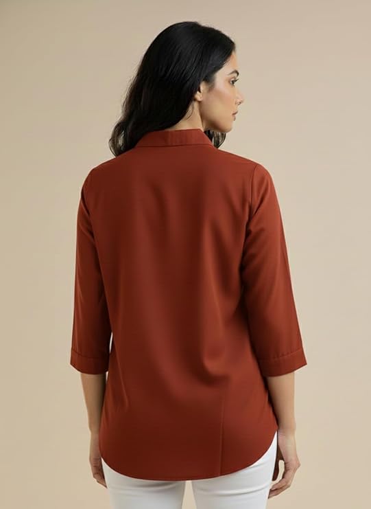 mirhanika women long shirt soft viscose rayon stylish hemline solid casual top western tunic shirt office formal wear mirhanika women long shirt soft viscose rayon stylish hemline solid casual top western tunic shirt office formal wear