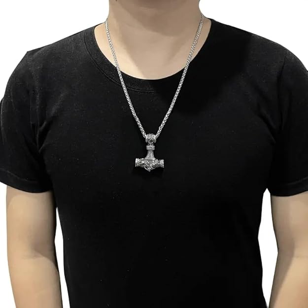 the men thing pendant for men pure titanium steel pendant viking collection with 24inch round box chain for men & boy the men thing pendant for men pure titanium steel pendant viking collection with 24inch round box chain for men & boy