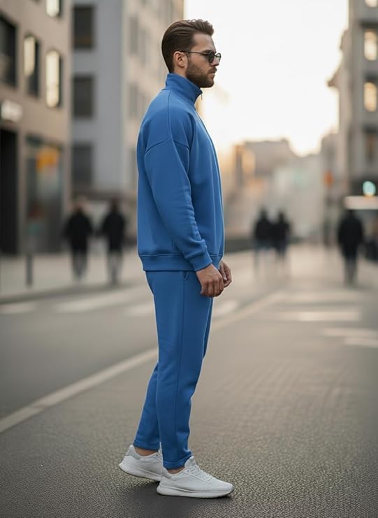mack jonney solid half zipper track suit for men | co ord set | warm fleece tracksuit set | full sleeve sweatshirt mack jonney solid half zipper track suit for men | co ord set | warm fleece tracksuit set | full sleeve sweatshirt