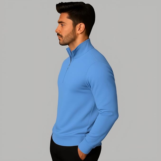 mack jonney men?s fleece half zip high neck sweatshirt | warm & stylish winter wear m4380 mack jonney men?s fleece half zip high neck sweatshirt | warm & stylish winter wear m4380
