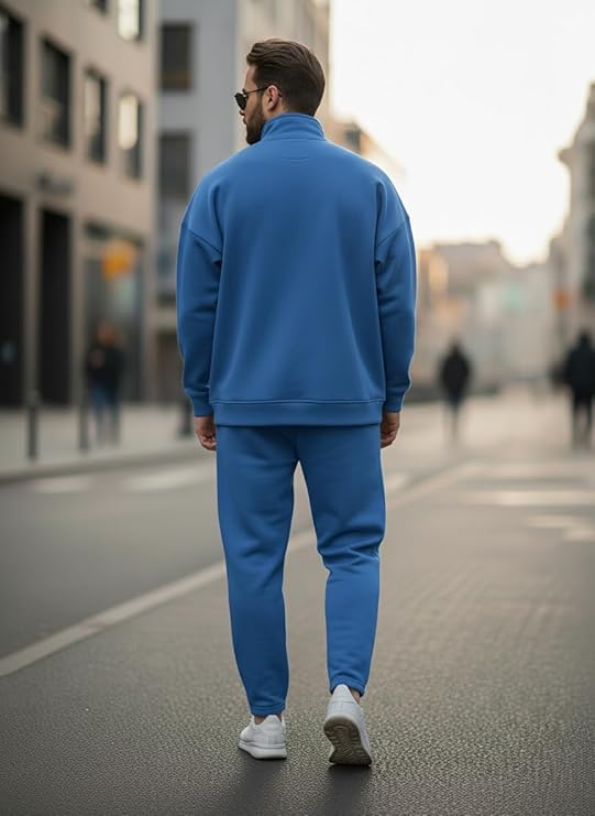 mack jonney solid half zipper track suit for men | co ord set | warm fleece tracksuit set | full sleeve sweatshirt mack jonney solid half zipper track suit for men | co ord set | warm fleece tracksuit set | full sleeve sweatshirt