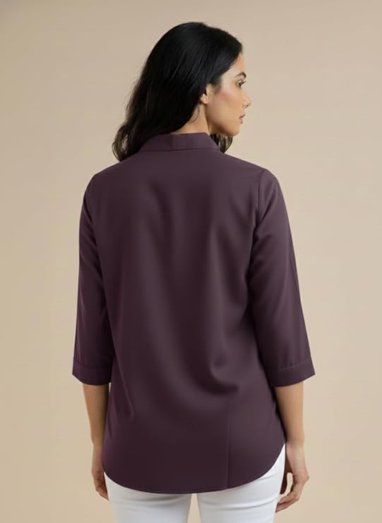 mirhanika women long shirt soft viscose rayon stylish hemline solid casual top western tunic shirt office formal wear mirhanika women long shirt soft viscose rayon stylish hemline solid casual top western tunic shirt office formal wear