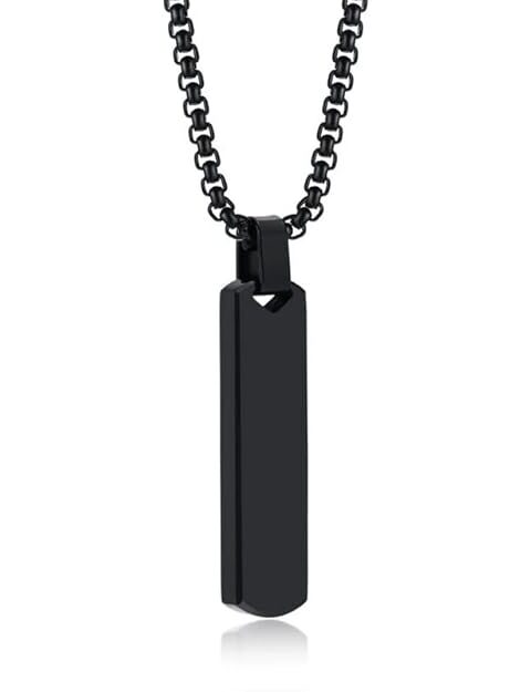 fashion frill silver chain for men stylish stainless steel bar pendant necklace silver chain pendant for men boys love gifts mens jewellery (copy)