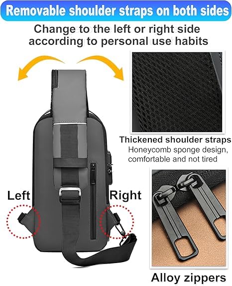 crossbody sling bag for men & women, casual chest backpack shoulder messenger bags crossbody sling bag for men & women, casual chest backpack shoulder messenger bags