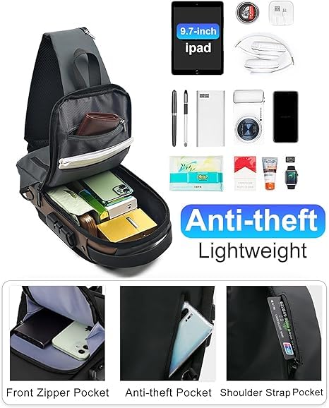 crossbody sling bag for men & women, casual chest backpack shoulder messenger bags crossbody sling bag for men & women, casual chest backpack shoulder messenger bags