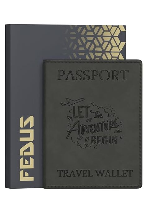 fedus faux leather premium passport holder for men and women passport cover case wallet with credit/debit card, boarding pass slots, rfid protected travel document accessories organiser (copy)