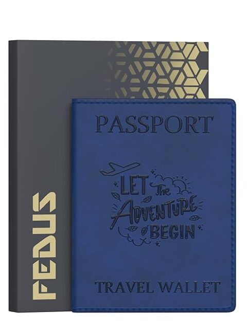fedus faux leather premium passport holder for men and women passport cover case wallet with credit/debit card, boarding pass slots, rfid protected travel document accessories organiser (copy)