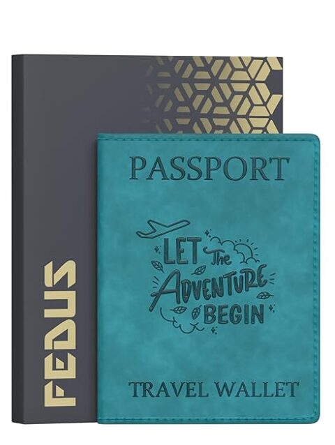 fedus faux leather premium passport holder for men and women passport cover case wallet with credit/debit card, boarding pass slots, rfid protected travel document accessories organiser (copy)