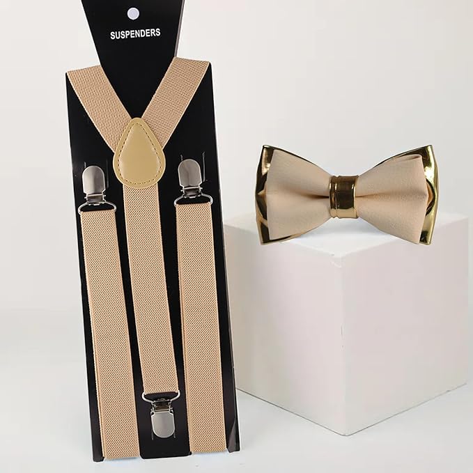 silk satin & gold faux bow tie bowtie + elastic suspenders braces pocket squares for men silk satin & gold faux bow tie bowtie + elastic suspenders braces pocket squares for men