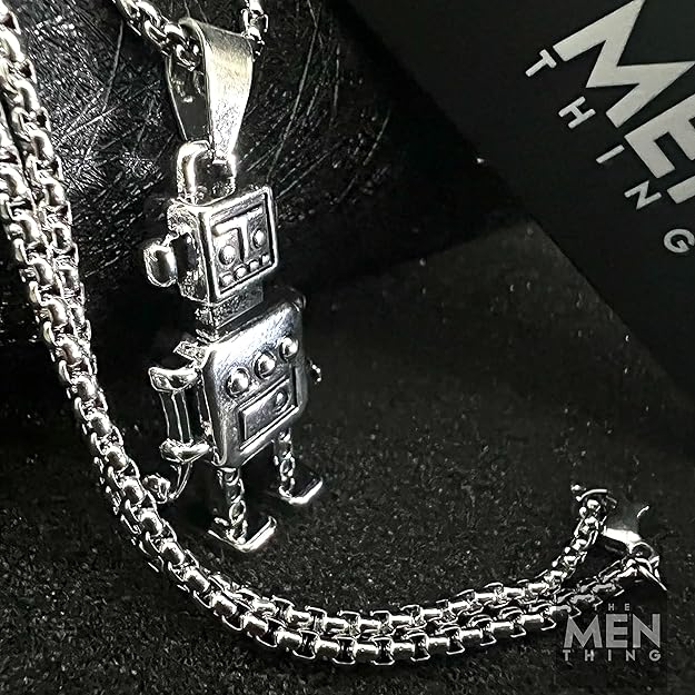 the men thing alloy pendant with pure stainless steel 24inch round box chain, european trending style round box chain & pendant for men & boys the men thing alloy pendant with pure stainless steel 24inch round box chain, european trending style round box chain & pendant for men & boys