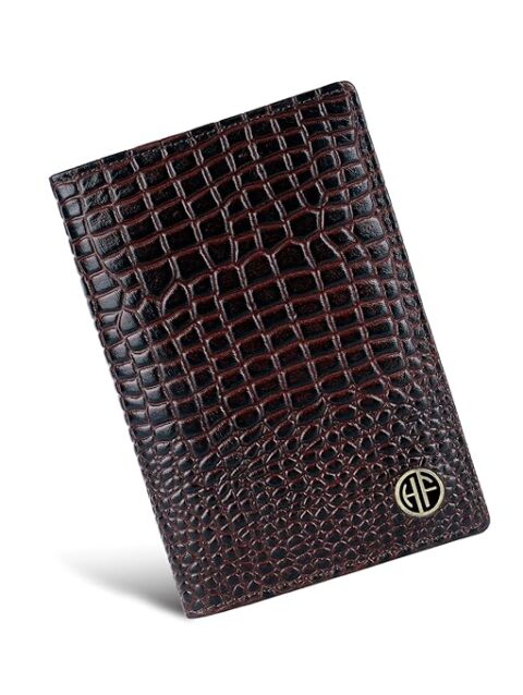 hammonds flycatcher genuine leather passport cover for men, passport cover for women, rfid passport holder for men travel accessories for men, passport bag for men, 3 atm card slots croc blue (copy)